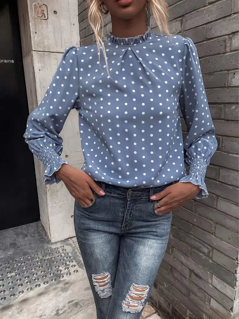 Agalina – Vintage blouse met pofmouwen