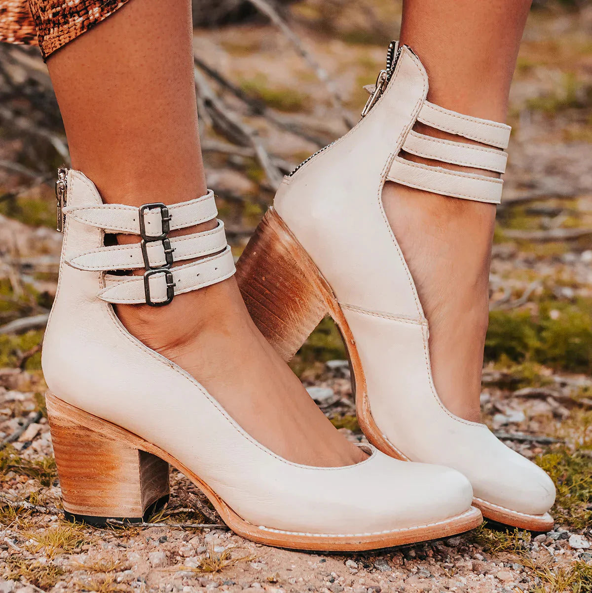 Mariene – Leren schoenen met blokhak en ronde neus