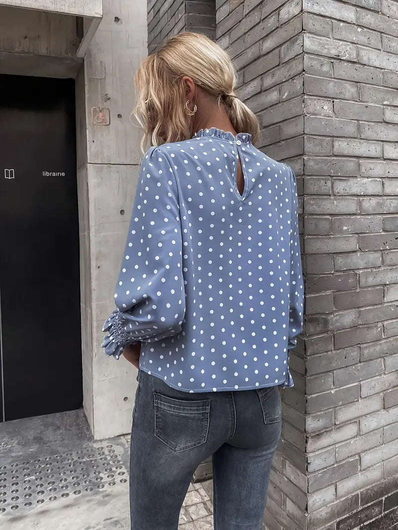 Agalina – Vintage blouse met pofmouwen