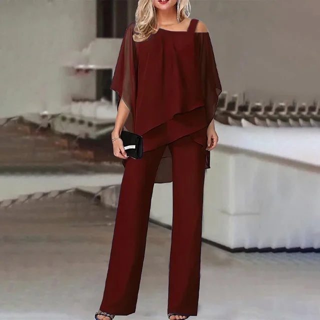 Alaine – Elegante tweedelige set van chiffon