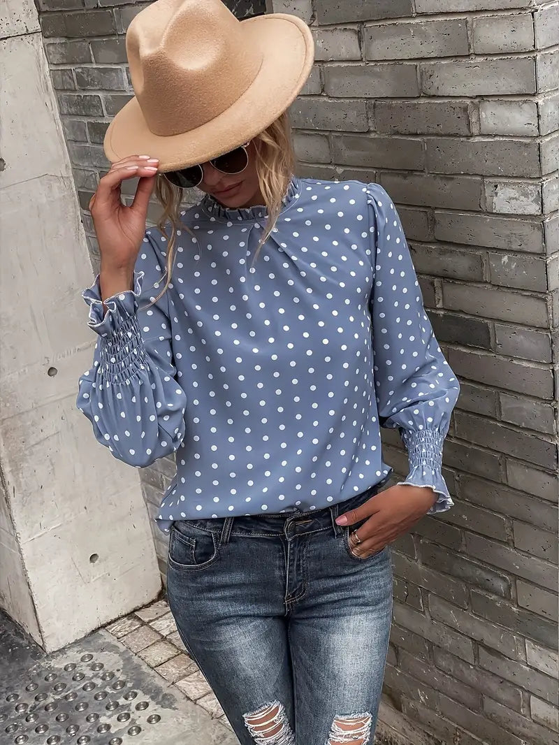 Agalina – Vintage blouse met pofmouwen
