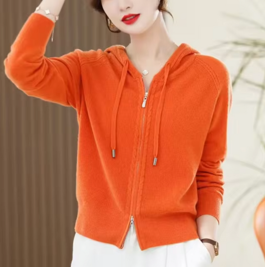 Kiana – Gebreide kasjmier hoodie