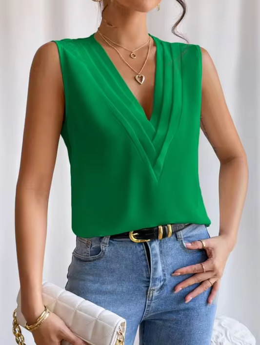 Maddie – Elegante Mouwloze Top met V-hals