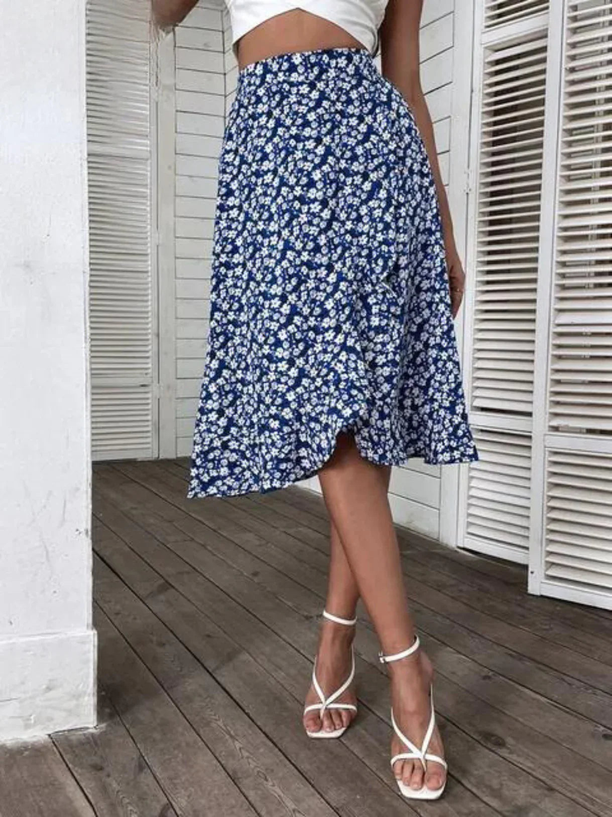 Avenelle – Midi-rok met bloemen