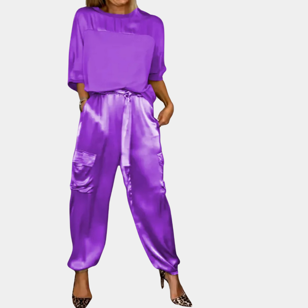 Danika - Elegant satijnen chic set [top+broek]
