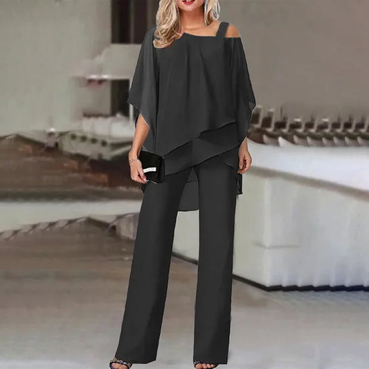 Alaine – Elegante tweedelige set van chiffon