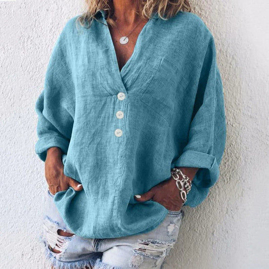 Iskara – Losse katoenen linnen blouse