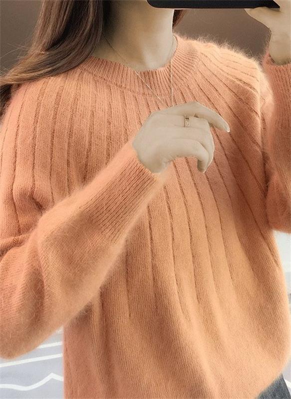 Ania - Pluizige gebreide trui van kasjmie
