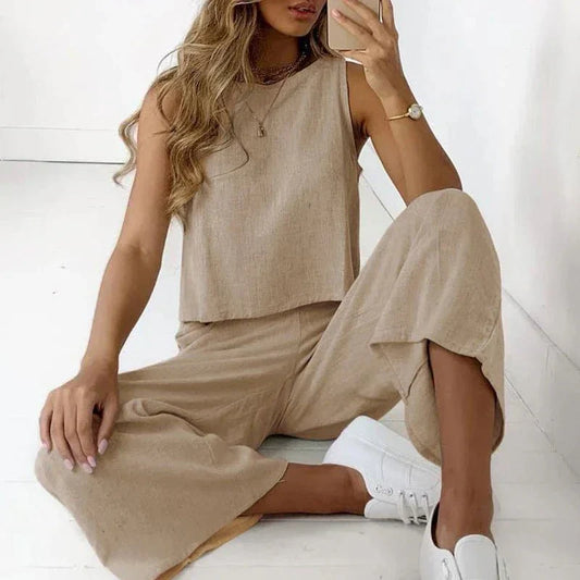 Saphine – Stijlvolle set bestaande uit een mouwloze top en broek