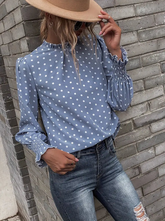 Agalina – Vintage blouse met pofmouwen